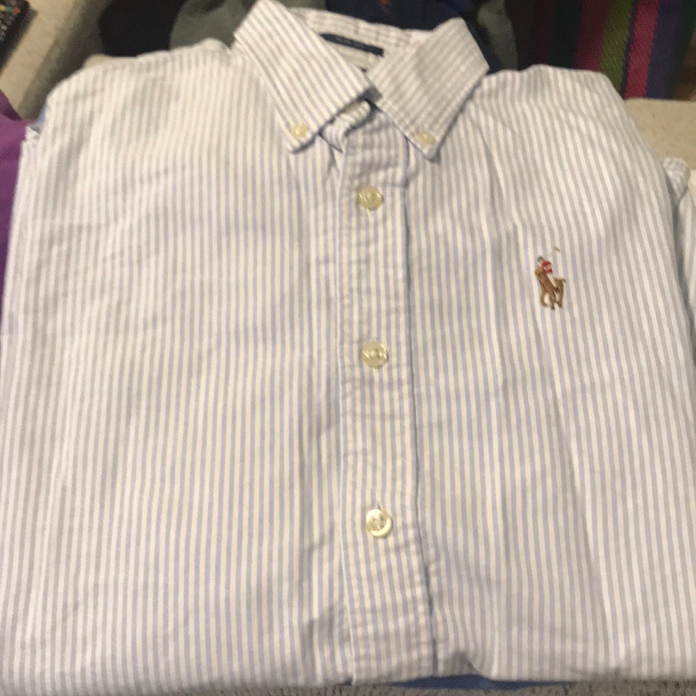 Ralph Lauren 4 LS pinstripe button down oxford